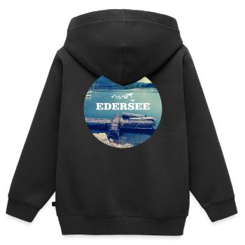 EXPEDITION NORDHESSEN- EDERSEE - Kinder Premium Organic Zip Hoodie - Schwarz - Hinten - AI Model Kid Male (0cm)
