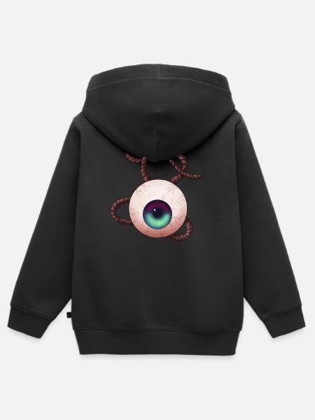 Eyeball - Kinder Premium Organic Zip Hoodie - Schwarz