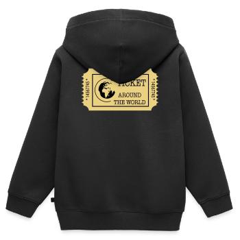 Around the World Ticket - Kinder Premium Organic Zip Hoodie - Schwarz - Hinten - AI Model Kid Male (0cm)