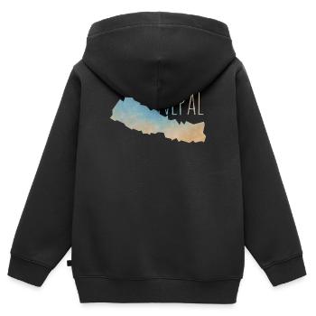 Nepal - Kinder Premium Organic Zip Hoodie - Schwarz - Hinten - AI Model Kid Male (0cm)