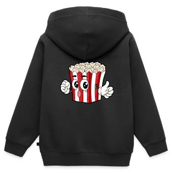 Popcorn Food Gourmet Gift - Kids Premium Organic Zip-up Hoodie - black - Back - AI Model Kid Male (0cm)