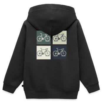 bicycle - Kids Premium Organic Zip-up Hoodie - black - Back - AI Model Kid Male (0cm)