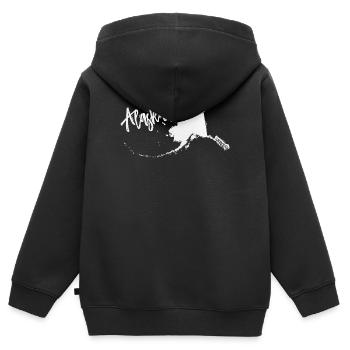 Alaska - Kinder Premium Organic Zip Hoodie - Schwarz - Hinten - AI Model Kid Male (0cm)