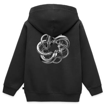 nœuds de Chrome - Sweat Premium à capuche zippé enfant bio - noir - Dos - AI Model Kid Male (0cm)