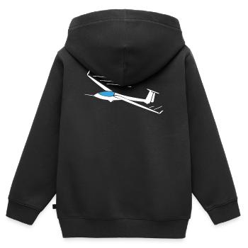 Segelflugzeug Segelflieger Geschenkideen - Kinder Premium Organic Zip Hoodie - Schwarz - Hinten - AI Model Kid Male (0cm)