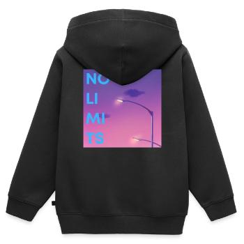 No limits - Kinder Premium Organic Zip Hoodie - Schwarz - Hinten - AI Model Kid Male (0cm)