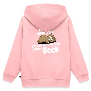 kein bock - Kinder Premium Organic Zip Hoodie - Rosa - Hinten - AI Model Kid Female (0cm)