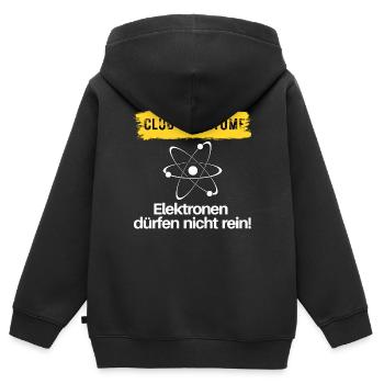 Club des Atomes - Sweat Premium à capuche zippé enfant bio - noir - Dos - AI Model Kid Male (0cm)