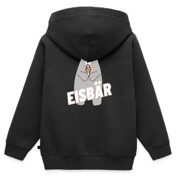 Eisbär, Ich bin ein Eisbär! - Kinder Premium Organic Zip Hoodie - Schwarz - Hinten - AI Model Kid Male (0cm)