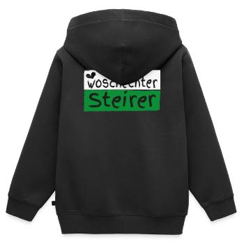 Woschechter Steirer, Steiermark, Mundart, Dialekt - Kinder Premium Organic Zip Hoodie - Schwarz - Hinten - AI Model Kid Male (0cm)
