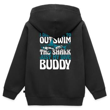 Je n’ai pas à nager plus loin que les lunettes de requin - Sweat Premium à capuche zippé enfant bio - noir - Dos - AI Model Kid Male (0cm)
