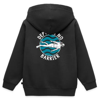 Depth Is No Barrier Diving Fins Goggles - Kids Premium Organic Zip-up Hoodie - black - Back - AI Model Kid Male (0cm)
