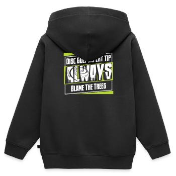 Disc Golf Expert Tip Always Blame The Trees - Kinder Premium Organic Zip Hoodie - Schwarz - Hinten - AI Model Kid Male (0cm)