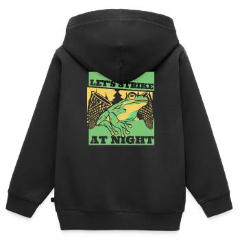 Let's Strike At Night Kröte Kaulquappe Frosch - Kinder Premium Organic Zip Hoodie - Schwarz - Hinten - AI Model Kid Male (0cm)