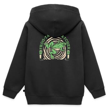 Frog Tastic Catcher Kaulquappe Laubfrosch Frosch - Kinder Premium Organic Zip Hoodie - Schwarz - Hinten - AI Model Kid Male (0cm)