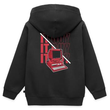 Informaticien Administrateur Administrateur des opérations informatiques - Sweat Premium à capuche zippé enfant bio - noir - Dos - AI Model Kid Male (0cm)