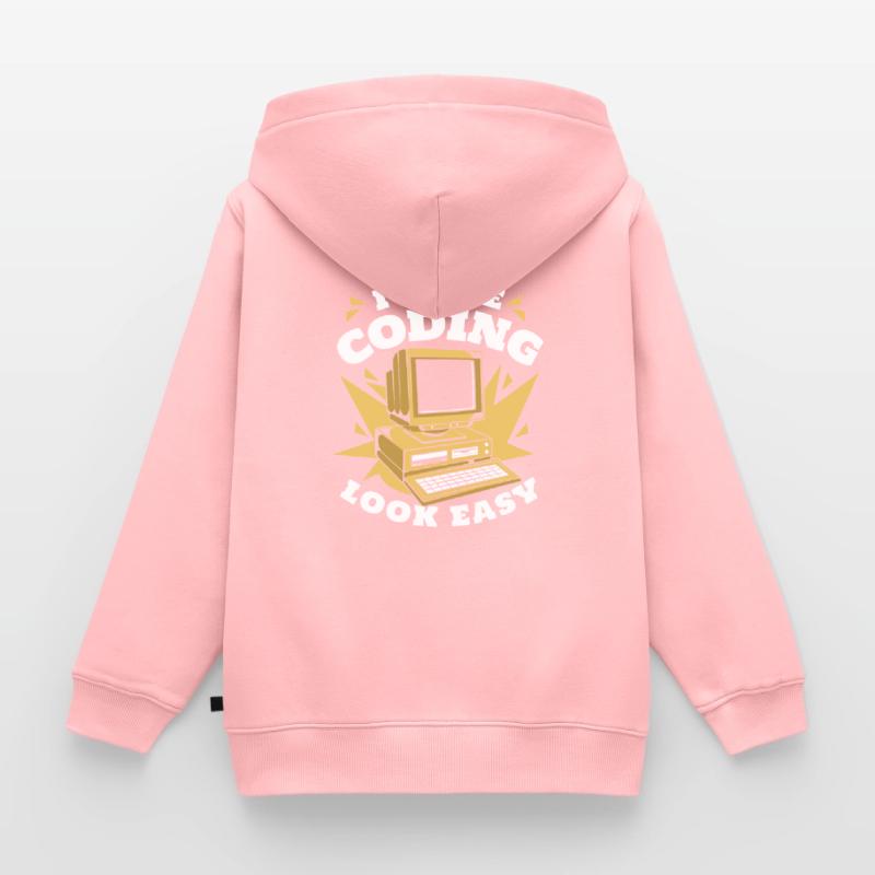 Je rends le codage facile Developer Coder Sweat Premium à capuche zippé enfant bio