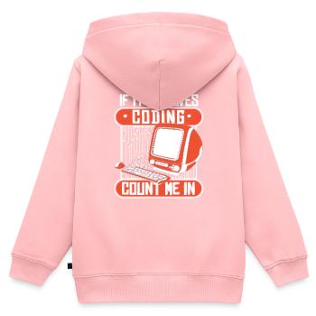If It Involves Coding Count Me In Developer - Kinder Premium Organic Zip Hoodie - Rosa - Hinten - AI Model Kid Female (0cm)
