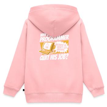 Why Did Programmer Quit Job Developer Coder - Kids Premium Organic Zip-up Hoodie - rose - Back - AI Model Kid Female (0cm)