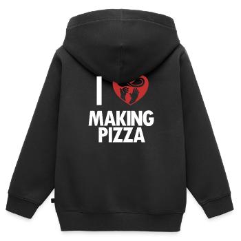 J’adore faire pizza plateau pizza pizza four pizza pizza - Sweat Premium à capuche zippé enfant bio - noir - Dos - AI Model Kid Male (0cm)