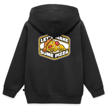 Faisons de la pizza plateau de pizza pizza pizza four pizza - Sweat Premium à capuche zippé enfant bio - noir - Dos - AI Model Kid Male (0cm)