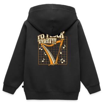 Je pincerais cette harpe de concert harpe harpe musicale harpe - Sweat Premium à capuche zippé enfant bio - noir - Dos - AI Model Kid Male (0cm)