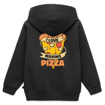 J’adore faire pizza four pizza pizza plateau pizza - Sweat Premium à capuche zippé enfant bio - noir - Dos - AI Model Kid Male (0cm)