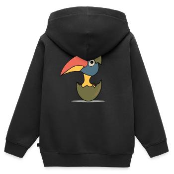 TUCANATA Baby 003 - Kinder Premium Organic Zip Hoodie - Schwarz - Hinten - AI Model Kid Male (0cm)