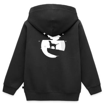 Vierbeiner Wauwau Rüde Hundebesitzer Beagle Hund - Kinder Premium Organic Zip Hoodie - Schwarz - Hinten - AI Model Kid Male (0cm)