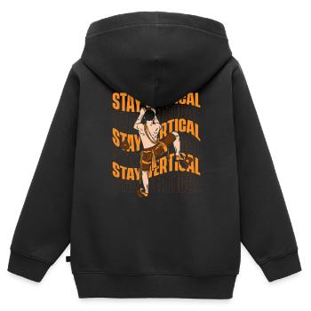 Stay Vertical Alpinklettern Sportklettern Kraxler - Kinder Premium Organic Zip Hoodie - Schwarz - Hinten - AI Model Kid Male (0cm)