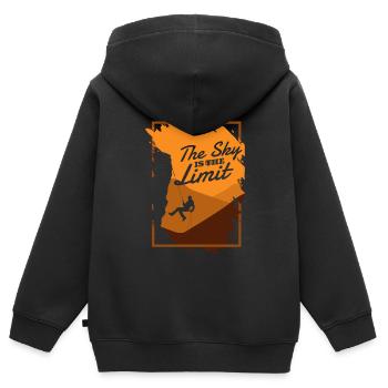 The Sky Is The Limit Alpinklettern Sportklettern - Kinder Premium Organic Zip Hoodie - Schwarz - Hinten - AI Model Kid Male (0cm)