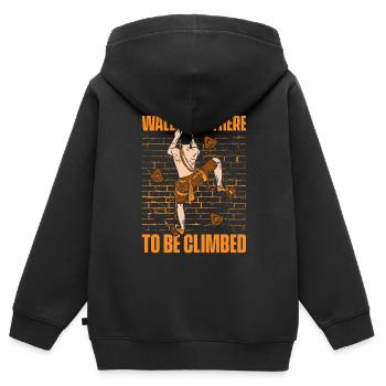 Walls Are There To Be Climbed Sport Climbing - Kids Premium Organic Zip-up Hoodie - black - Back - AI Model Kid Male (0cm)