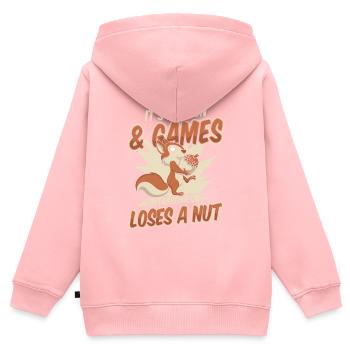 Until Someone Loses A Nut Grauhörnchen Squirrel - Kinder Premium Organic Zip Hoodie - Rosa - Hinten - AI Model Kid Female (0cm)