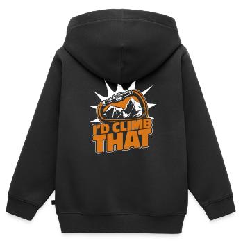 I'd Climb That Alpinklettern Sportklettern - Kinder Premium Organic Zip Hoodie - Schwarz - Hinten - AI Model Kid Male (0cm)