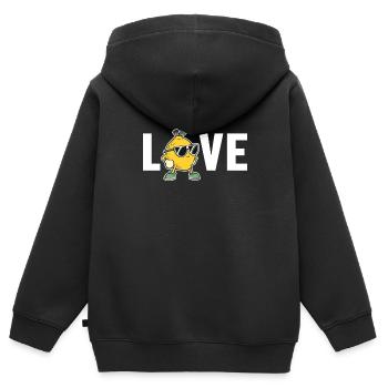 Limonade Love Vendeur de limonade Limonade - Sweat Premium à capuche zippé enfant bio - noir - Dos - AI Model Kid Male (0cm)