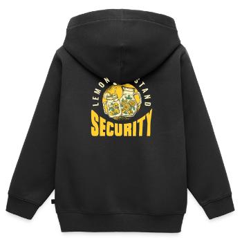 Stand de limonade Sécurité Amateur de limonade - Sweat Premium à capuche zippé enfant bio - noir - Dos - AI Model Kid Male (0cm)