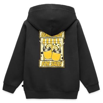 Limonade à vendre Limonade Vendeur Limonade - Sweat Premium à capuche zippé enfant bio - noir - Dos - AI Model Kid Male (0cm)