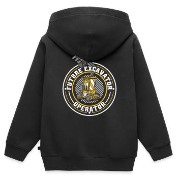 Future Excavator Operator Excavator Duty cycle crawler crane - Kids Premium Organic Zip-up Hoodie - black - Back - AI Model Kid Male (0cm)