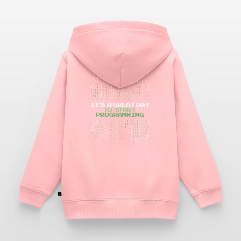 Super journée pour commencer à programmer Developer Coder Sweat Premium à capuche zippé enfant bio