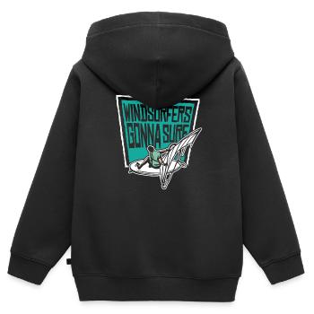 Windsurfers Gonna Surf Wellenreiter Surfer - Kinder Premium Organic Zip Hoodie - Schwarz - Hinten - AI Model Kid Male (0cm)