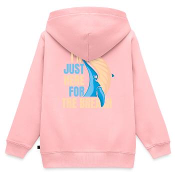 Nur hier für den Bruch Blauer Beluga Cetacea - Kinder Premium Organic Zip Hoodie - Rosa - Hinten - AI Model Kid Female (0cm)