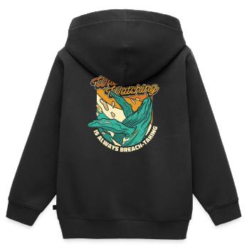 Whale Watching ist immer ein Durchbruchs-Whale - Kinder Premium Organic Zip Hoodie - Schwarz - Hinten - AI Model Kid Male (0cm)