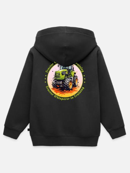 Traktorflüsterer in der Ausbildung - Kinder Premium Organic Zip Hoodie - Schwarz