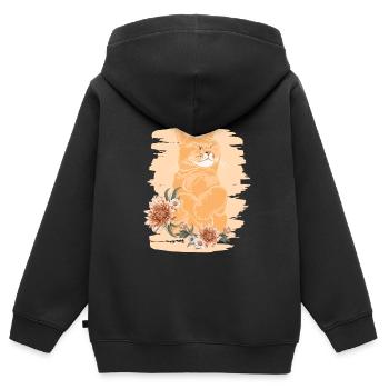 Miezekatze Kätzchen Hauskatze Katzenliebhaber - Kinder Premium Organic Zip Hoodie - Schwarz - Hinten - AI Model Kid Male (0cm)