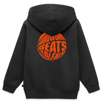 Hardwork Beats Talent Basketballer Basketballkorb - Kinder Premium Organic Zip Hoodie - Schwarz - Hinten - AI Model Kid Male (0cm)