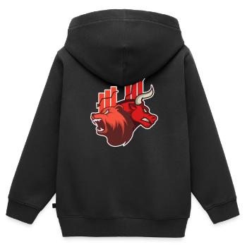 Traders, Bourse, Bourse, Bourse, Stock Débutants, Actions - Sweat Premium à capuche zippé enfant bio - noir - Dos - AI Model Kid Male (0cm)