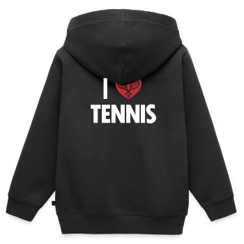 I love Tennis Tennistrainer Tennisspieler Tennis - Kinder Premium Organic Zip Hoodie - Schwarz - Hinten - AI Model Kid Male (0cm)