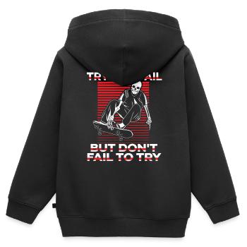 Try And Fail But Don't Fail To Try Skatepark - Kinder Premium Organic Zip Hoodie - Schwarz - Hinten - AI Model Kid Male (0cm)