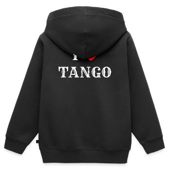 J’adore le tango - Sweat Premium à capuche zippé enfant bio - noir - Dos - AI Model Kid Male (0cm)