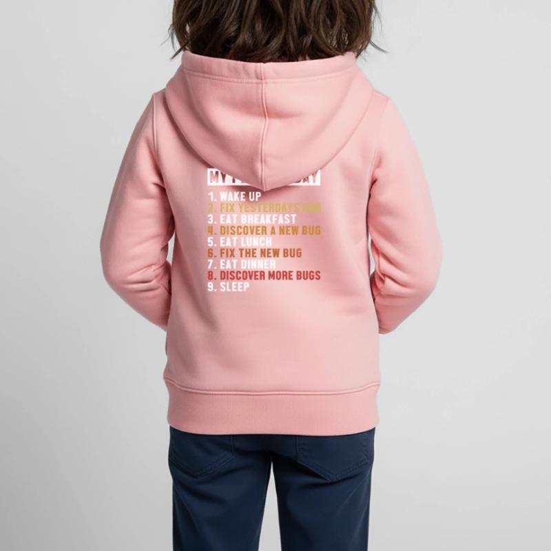 Fix Bugs Perfect Day Developer Coder Programmierer Kinder Premium Organic Zip Hoodie